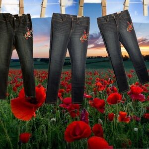 Floral Embroidered Skinny Jeans NWT